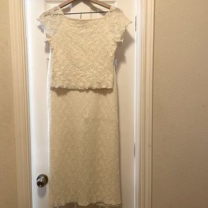 Frederick’s of Hollywood cream skirt/top size medium